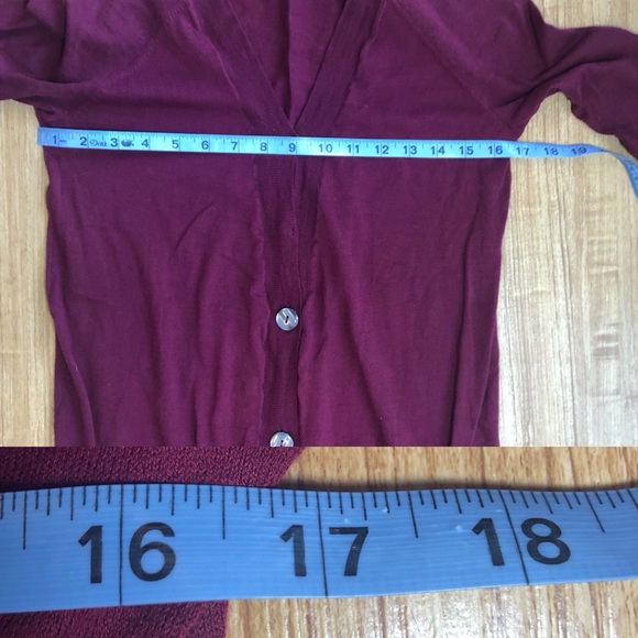 Free People Maroon Bishop Sleeve Cardigan Sweater - Picture 13 of 13